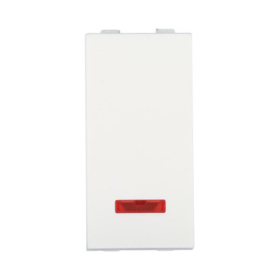 Переключатель LK Studio с двух мест, с индикатором 45х22,5мм (схема 6L) 16 A, 250 B (белый) LK45 850404-1