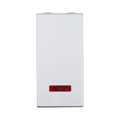 Переключатель LK Studio с двух мест, с индикатором 45х22,5мм (схема 6L) 16 A, 250 B (серебристый металлик) LK45 850403-1